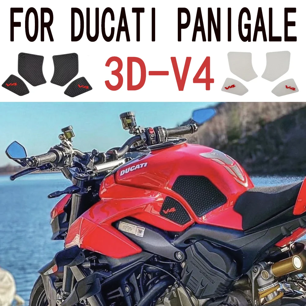 

Motorcycle Fuel Tank Stickers Knee Pads Non-slip Rubber Sticker FOR Ducati Panigale V4S Streetfighter V4 2021 2020 2019 2018