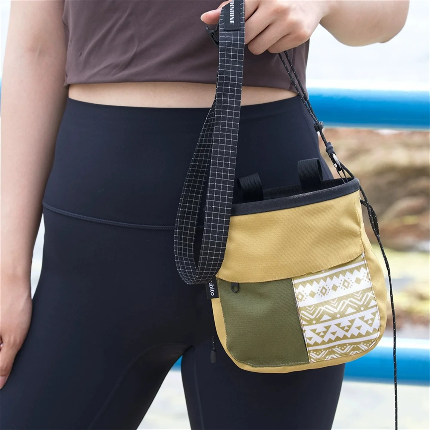 2Pcs/Lot 600D Oxford Fabric Large Capacity Climbing Chalk Bag - Waterproof & Wear-Resistant, Waist-Hang Dry Hands Pouch
