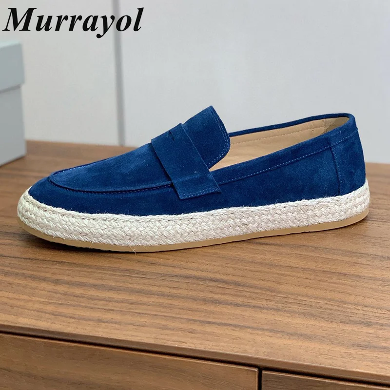 

Men Shallow Mouth Flat Shoes Cow Suede Soft Sole Loafers Four Seasons Pea Shoes Business Affairs Office Shoes Driving Shoes