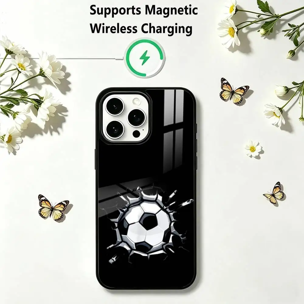 Football Soccer S-Sport Phone Case For iPhone17,16,15,14,13,12,11 Plus,Pro Compatible with magnetic wireless charging