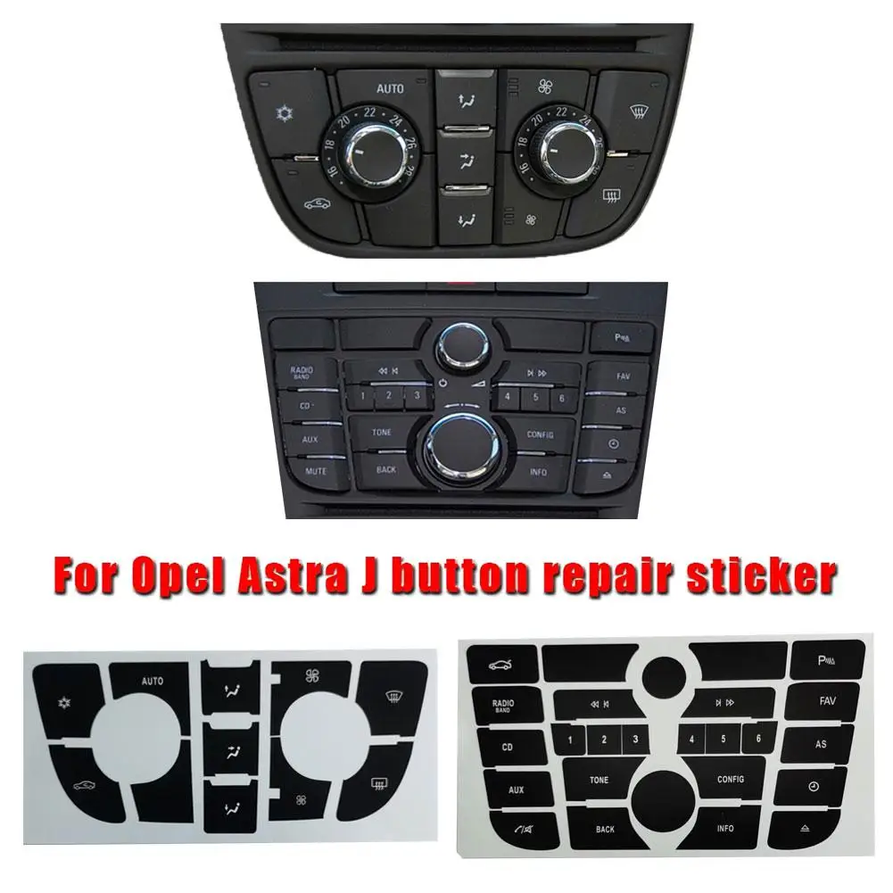 Naprawa naklejek na deskę rozdzielczą mocujący klimat dla Opel Astra J Radio naklejka na guzik do Vauxhall Holden Astra Control CD Panel MP3