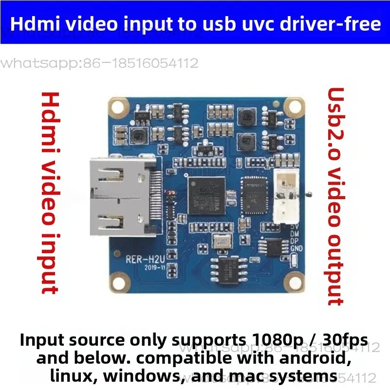 

New Original HDMI Input To USB Output 1080P 30fps UVC No Drive Android Linux Universal