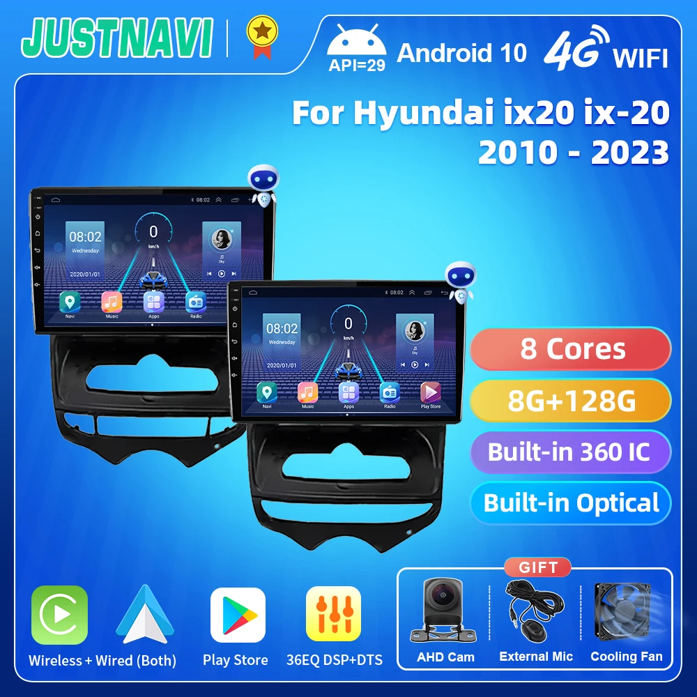 

Автомобильное радио JUSTNAVI QT5 для Hyundai ix20 ix-20 2010-2023, мультимедийное Авторадио, стерео Carplay, ручной Авто AC BT, видео, аудио плеер