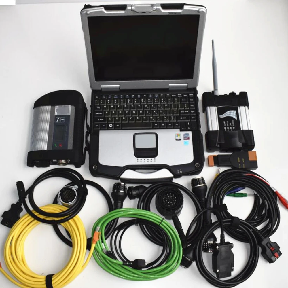 

wifi for bmw icom next mb star c4 sd c4 2in1 diagnostic tool with latest 204.09v 1TB hdd software installed in cf31 laptop