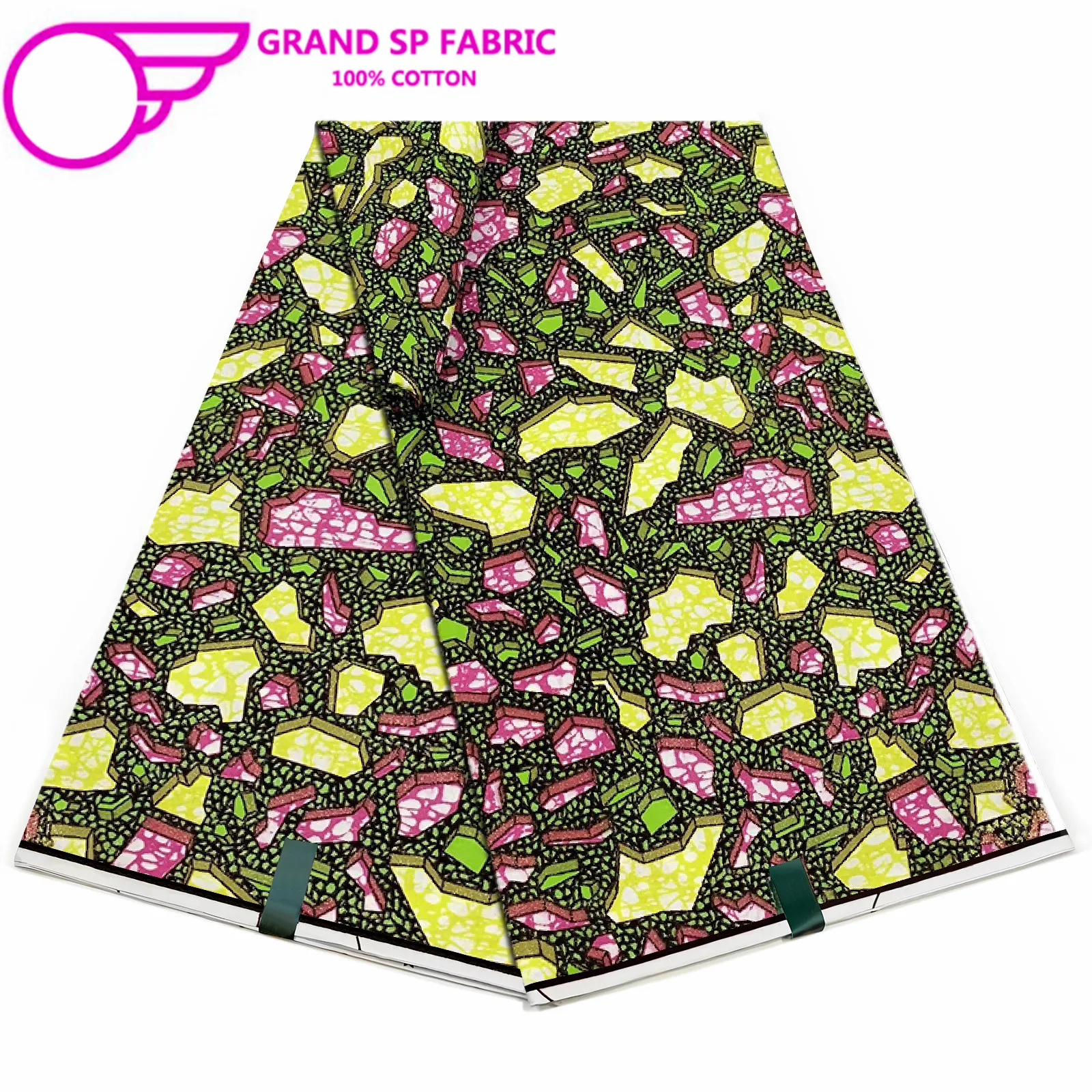 Grand Super Fabric 100% Cotton African Wax Fabric High Quality Wax Print Ankara Fabric For Sewing 6yards Women Fabric FF-14-75