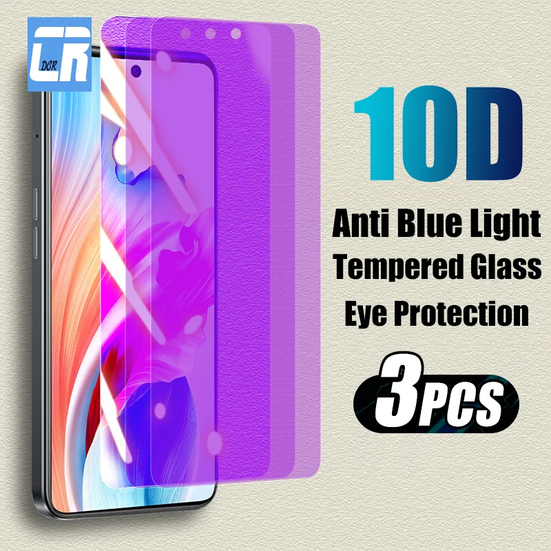 3Pcs Anti Blue Light Protective Glass For OPPO A79 A78 A58 A38 A18 A17 A16 A77 A76 A57 A98 A96 A5 A9 A71 A51 Screen Protector