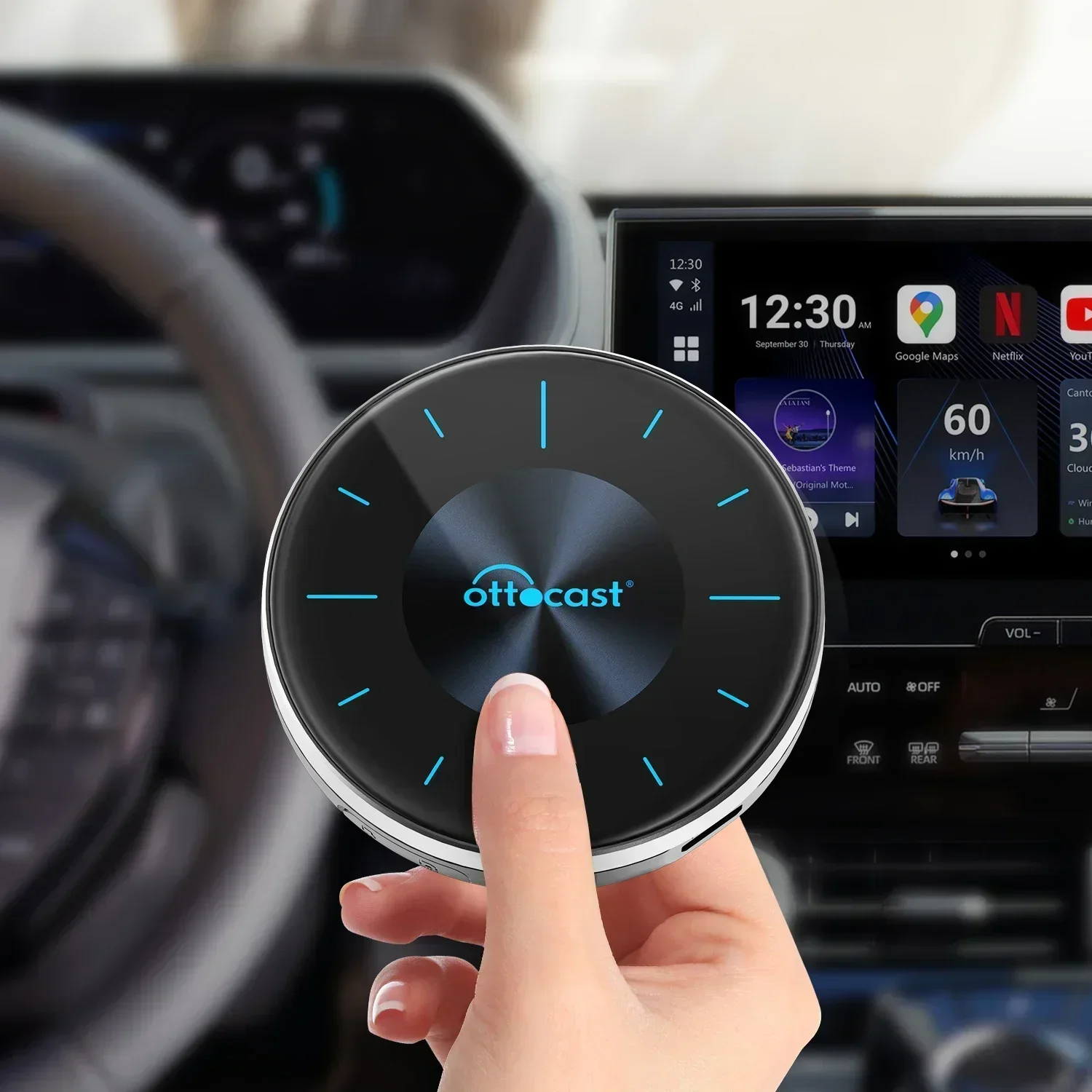 2026 Best Seller PICASOU Portable Android System Car Play Smart Media Box Wireless Android Auto Appl E Carplay Ai Box