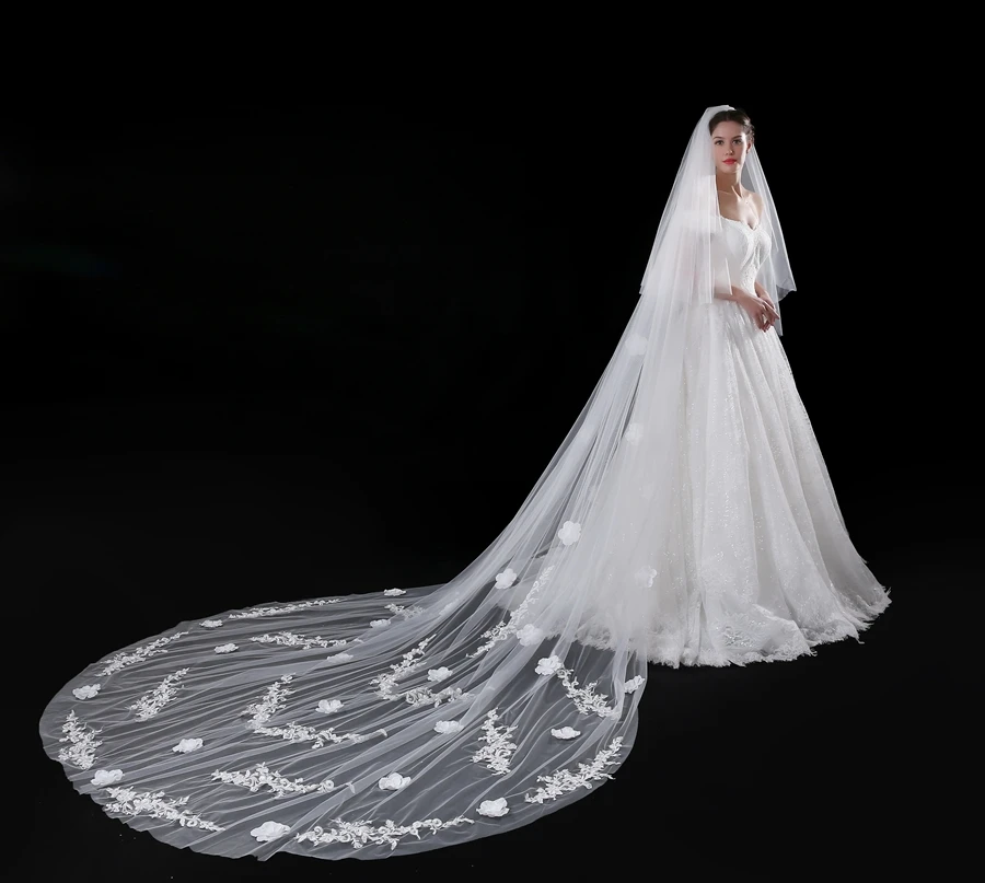 New Arrival Cathedral Wedding veils White Ivory Bride veils for women wedding accessories Velos de novia boda Bridal veil