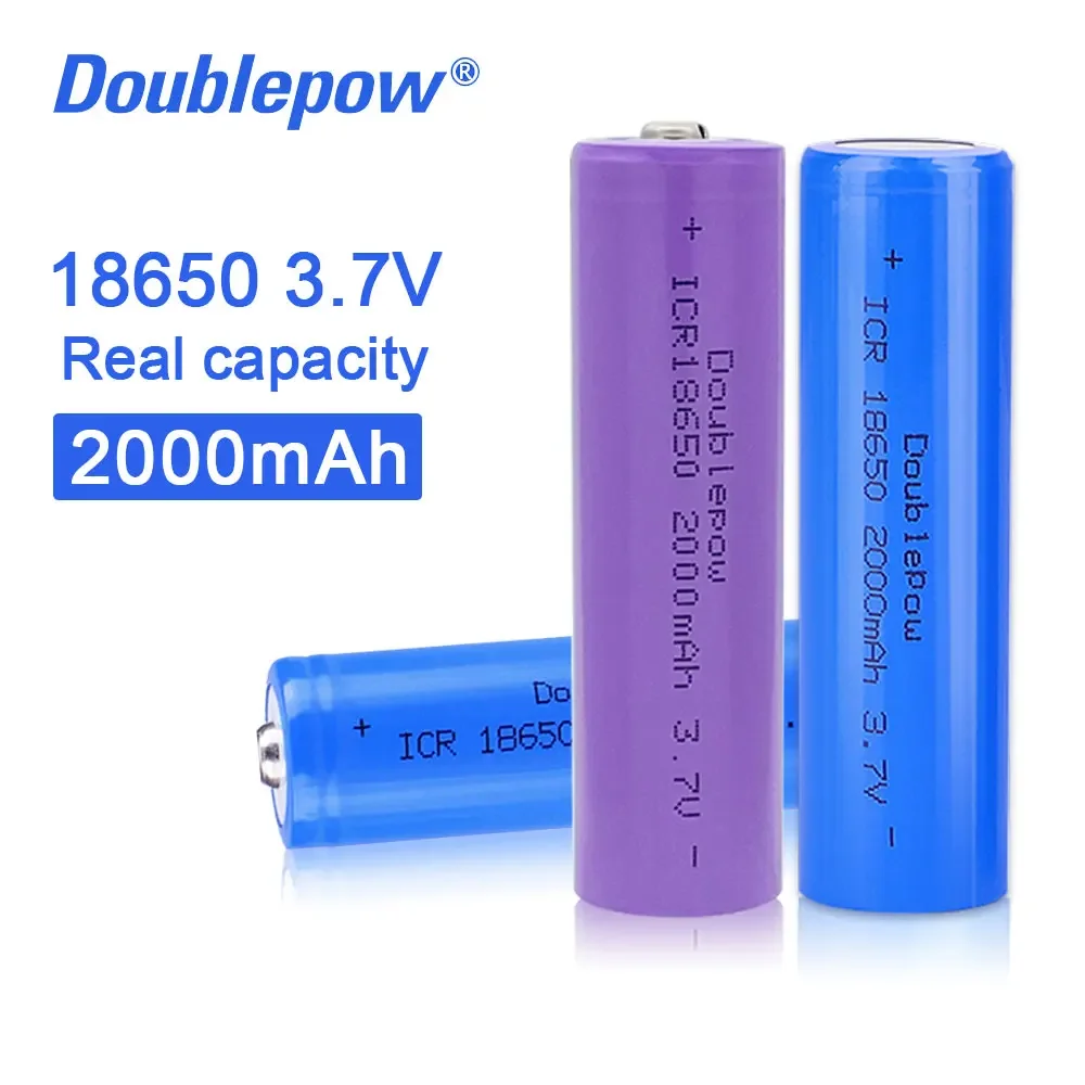 Doublepow 100% oryginalny nowy 18650 3.7v 2000mah 18650 akumulator litowy wielokrotnego ładowania do baterii latarki