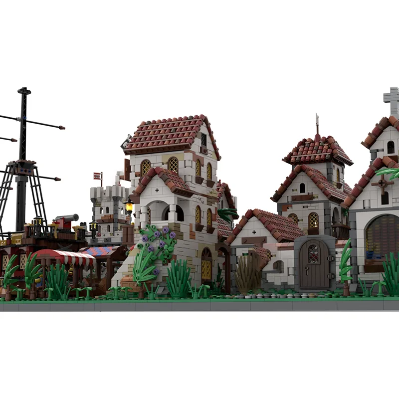 Briques de Construction modèle de Forteresse Pirate Moc, blocs de technologie modulaires ultimes du porto des Pirates, jouet de noël à monter soi-même, cadeaux de Construction