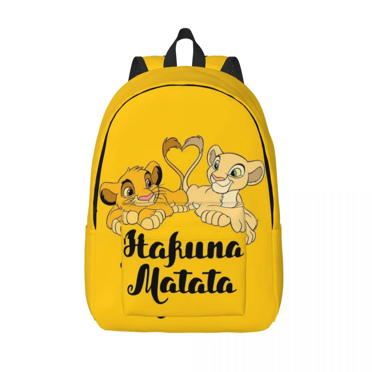 Custom The Lion King Simba Mufasa Canvas Backpack for Girls Boys College School Travel Bags Bookbag Fits 15 Inch Laptop