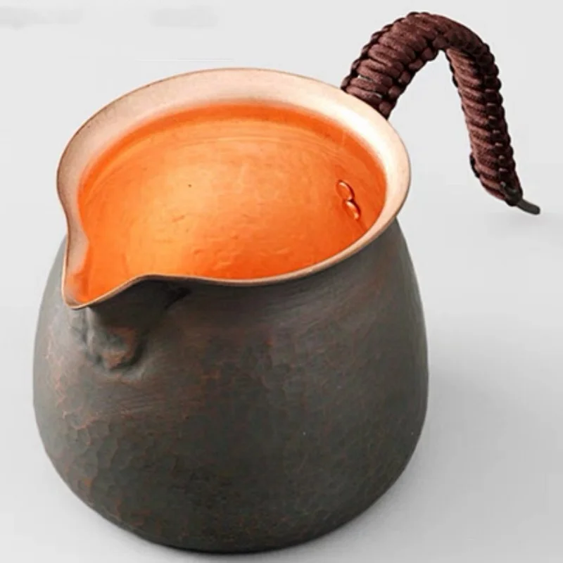 كوب قهوة عتيق من النحاس النقي، كوب عصير مصنوع يدويًا للإفطار وحليب البغل 600 مل، كوب شاي إبداعي هدية لصديقك #4