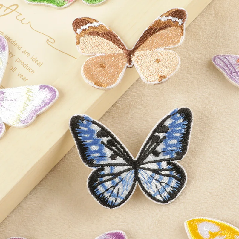 New Embroidery Accessories Cartoon Animal Butterfly Fabric Label DIY Down Jacket Hole Decoration Self-adhesive Patch
