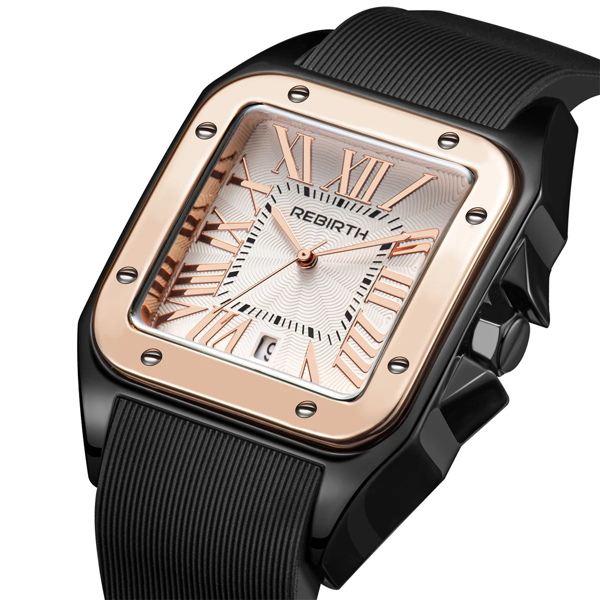 ساعة كوارتز ممتازة بتقويم بمقياس روماني بسيط وأنيق