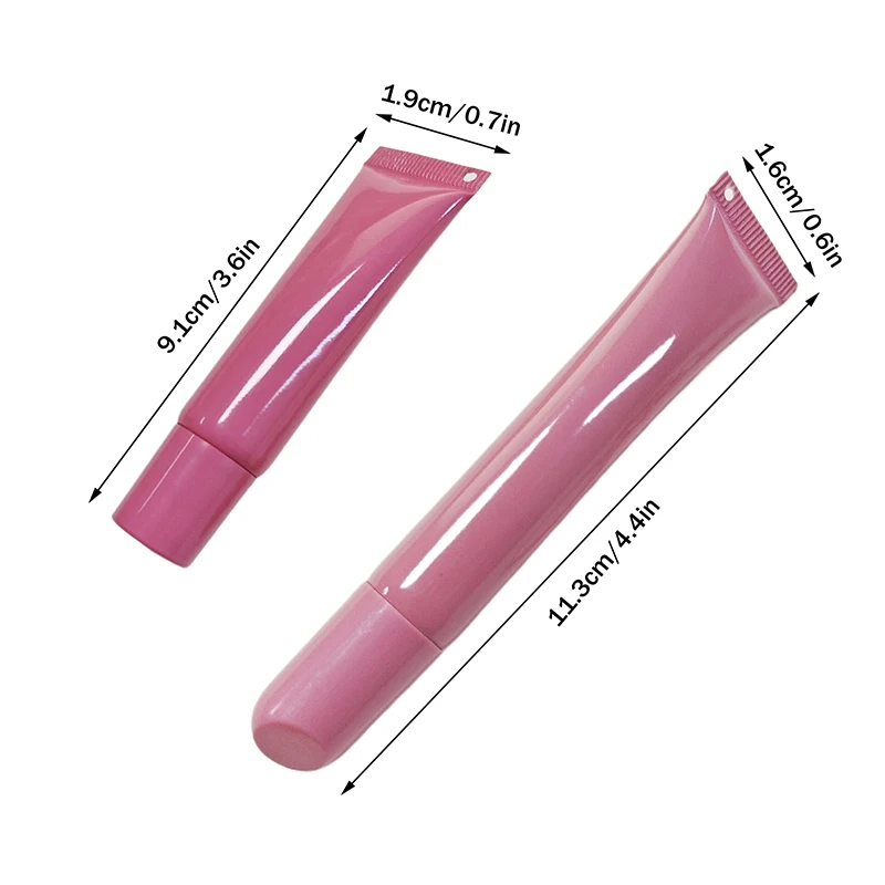 10/15ml Empty Lipstick Tube With Keychain Pendant Squeeze Sub-Bottling Refillable Liquid Container Bottle Lipgloss Sample Bottle