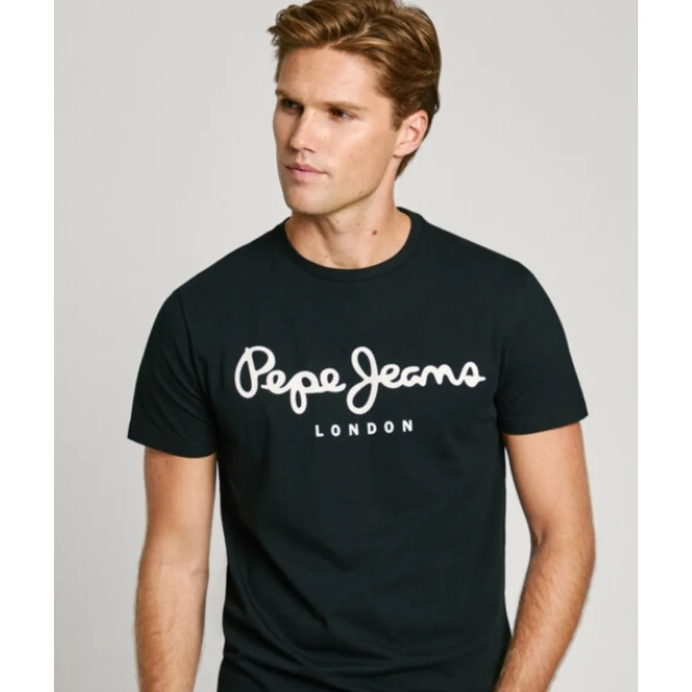 

Летняя футболка с короткими рукавами и буквенным принтом Pepejeans, мужская и женская новая хлопковая повседневная и удобная футболка с круглым вырезом, топ