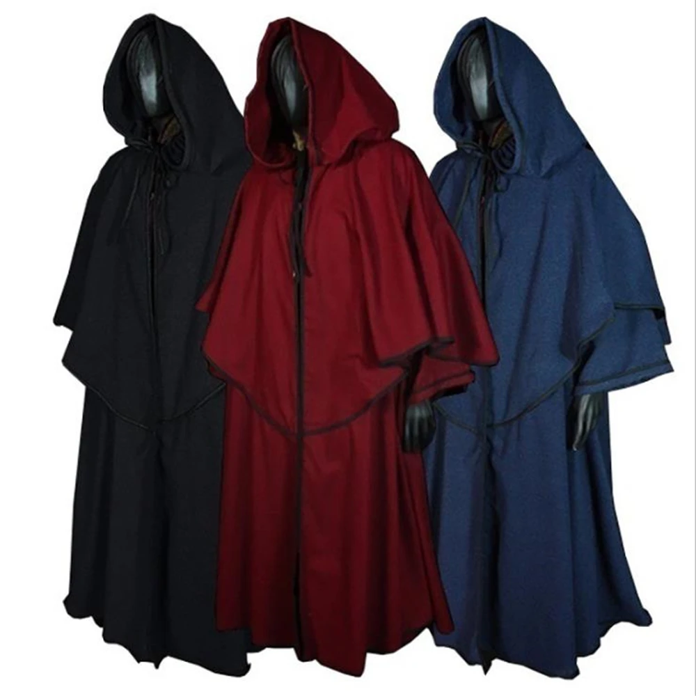 

Adult Halloween Middle Ages Wizard Cosplay Costumes Carnival Party Stage Performance Vintage Medieval Monk Long Robes S-5XL