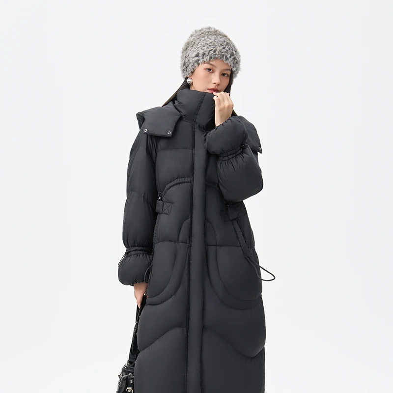 Chericom سترات طويلة للأسفل برباط الخصر غطاء محرك السيارة قابل للفصل مقاوم للماء معاطف الشتاء الدافئة 2025 ملابس خارجية نسائية أنيقة Y318115Y #2