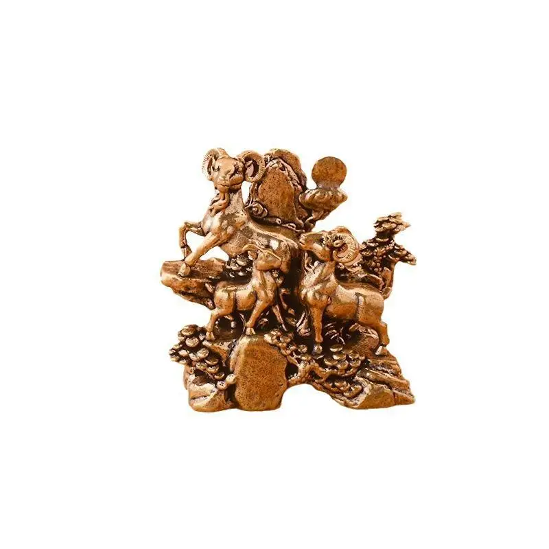San Yang Kai Tai Ornamente ziehen Reichtum an, Heim- und Schreibtisch-Tee-Tier-Ornamente, Feng Shui, Glücksbringer für Heim- und Bürodekoration, Geschenke – Detail 5