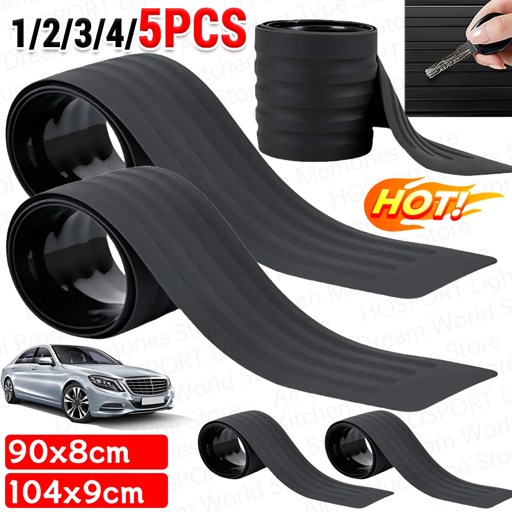 1-5PCS Car Trunk Sill Plate Protector Anti-Scratch Anti-Collision Rear Bumper Guard Trim Cover Pad PVC Rubber Car Accessories ﻿