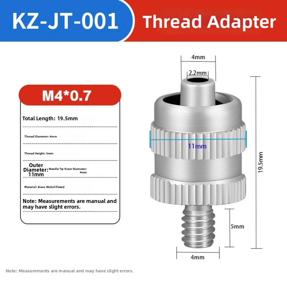 Leak Proof Luer Lock Adapter Brass M4 M5 M6 M8 Thread Dispensing Fitting Metal Construction Male Thread Needle Adapter