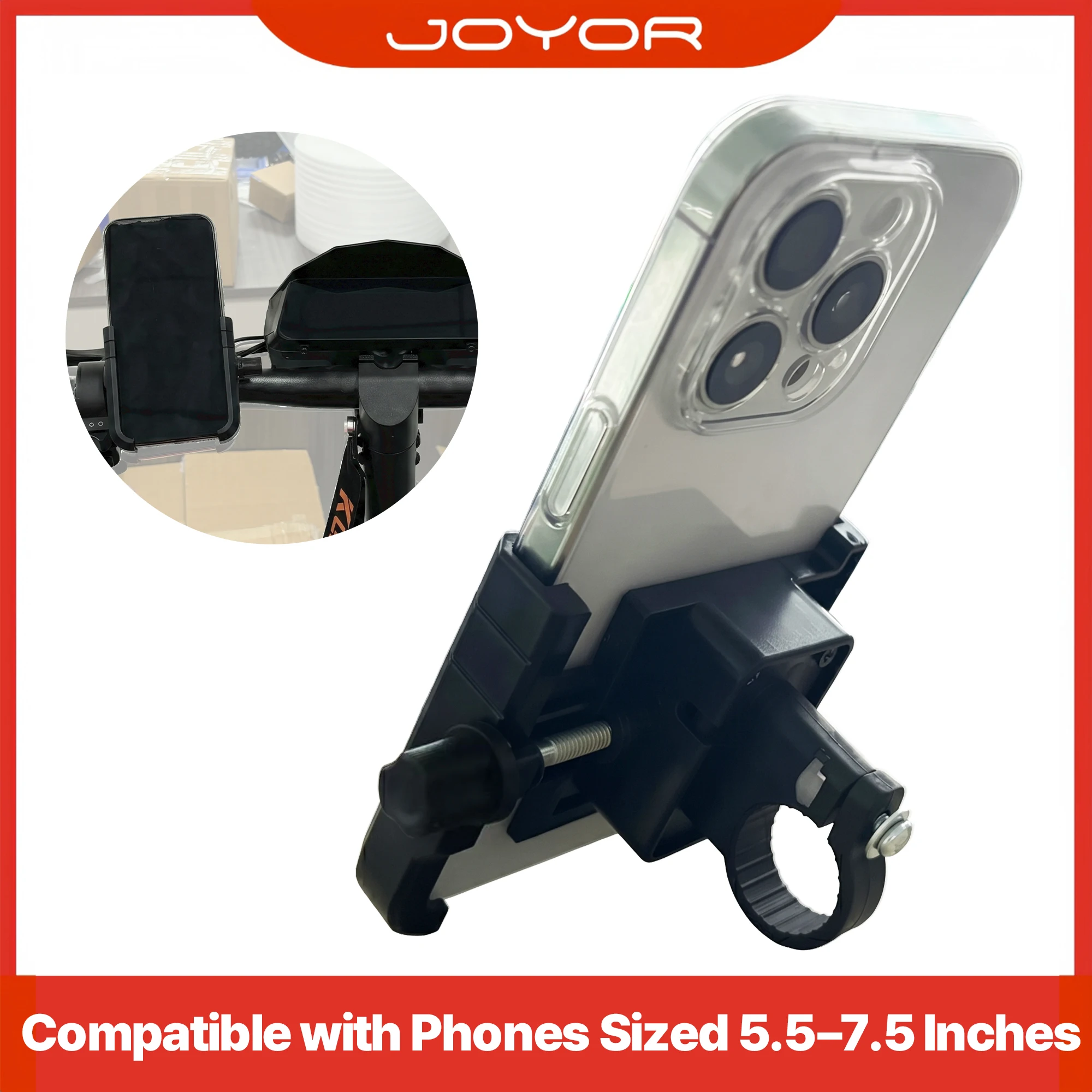 

Universal Phone Holder for Electric Scooter Bike Motorcycle Stroller Handlebar GPS Mount with Vibration Dampener