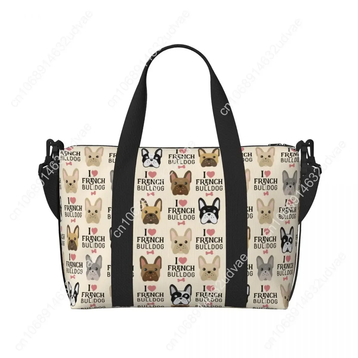 Custom French Bulldog Vintage Style Grocery Tote Shopping Bags Women Big Capacity Frenchies Dog Pet Gift Beach Gym Travel Bags