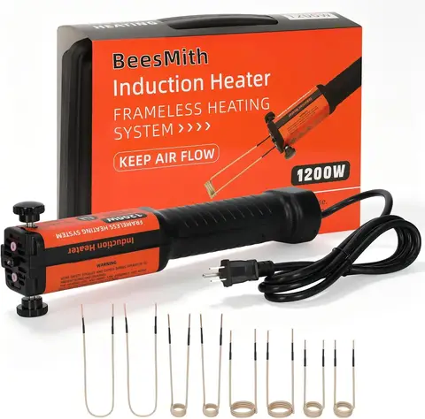 1200W 110V Induction Heater Bolt Removal, 8 Coils, 25S Rapid Heating, Handheld Magnetic Induction Heater with Storage Case