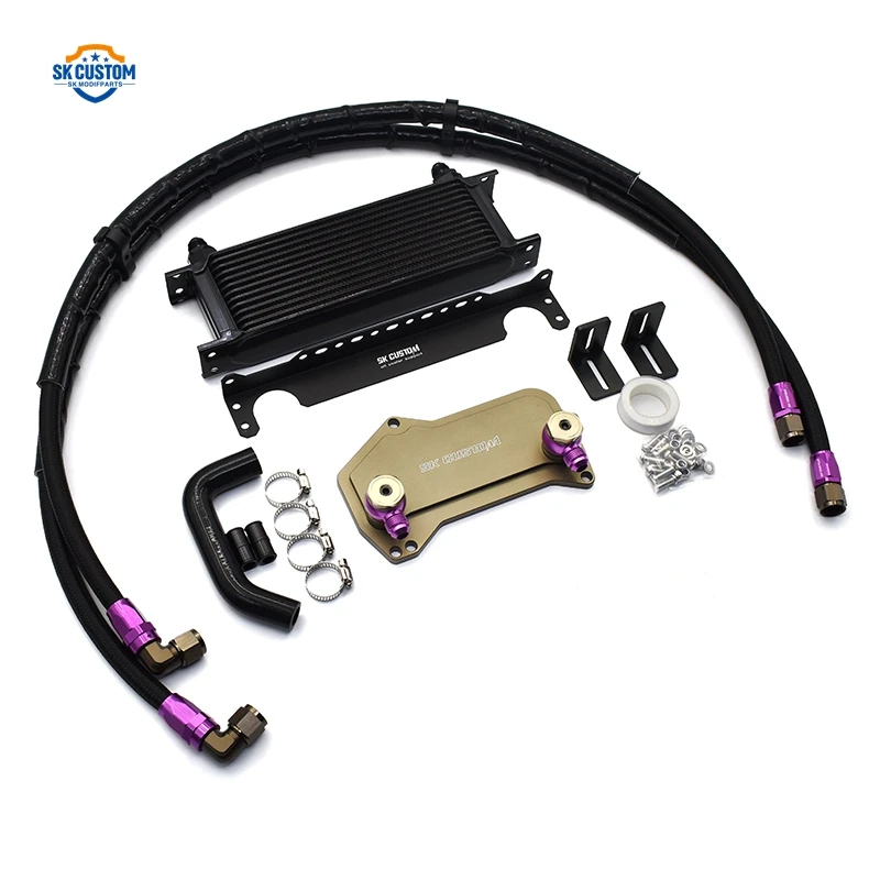 

Aluminum Oil Radiator Cooler Kit for DSG 7 Speed DQ350 DQ380 DQ381 Gearbox Cooler Kit With Hose Kit