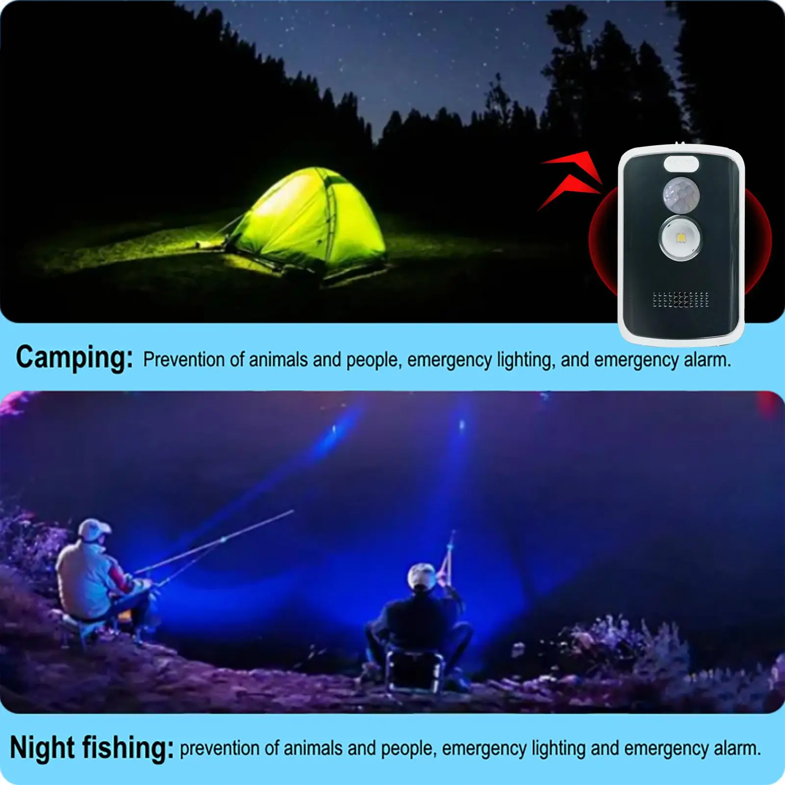 portable Camp Safe Perimeter Alarm 125Db High-Volume Trip Alarm With Motion Sensor Security With Multiple Modes Anti Theft Alert view 4