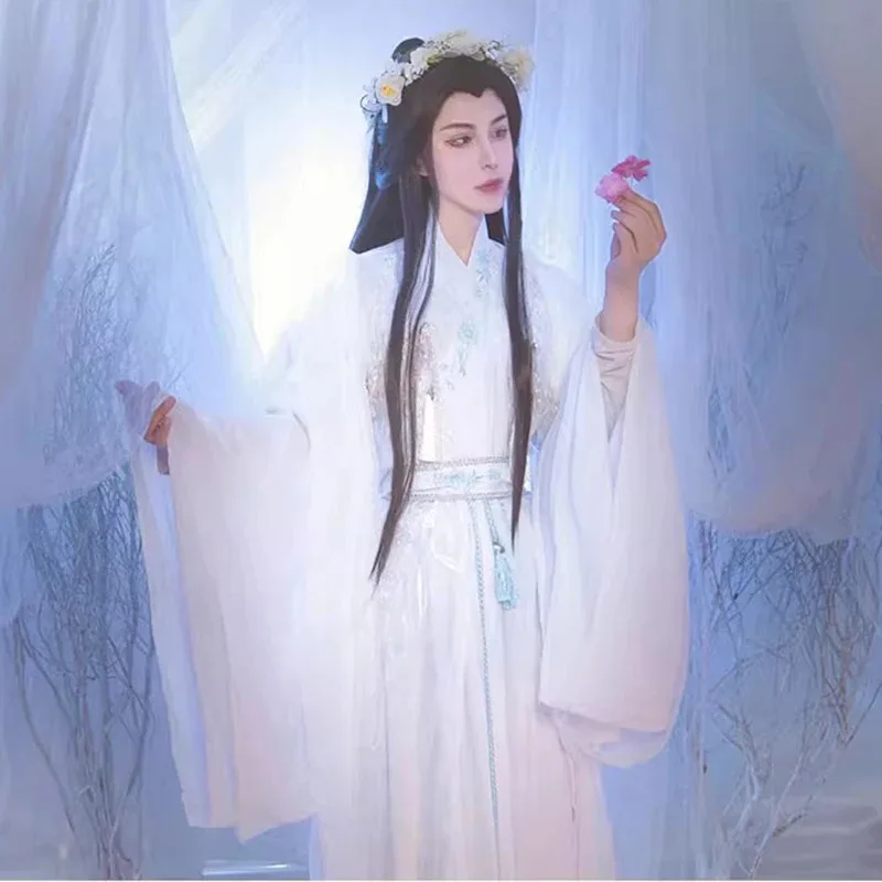 Disfraz de Cosplay sisi 2233Xie Lian, Anime Tian Guan Ci Fu Xielian, ropa antigua inmortal blanca, tela Shen Lanzhou Han Chu Wanni