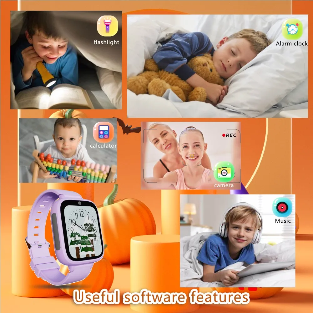 Montre intelligente pour enfants, avec 5 jeux, écran tactile, caméra de calendrier, lecteur de musique, affichage de l'heure, jouets d'enregistrement vidéo et Audio