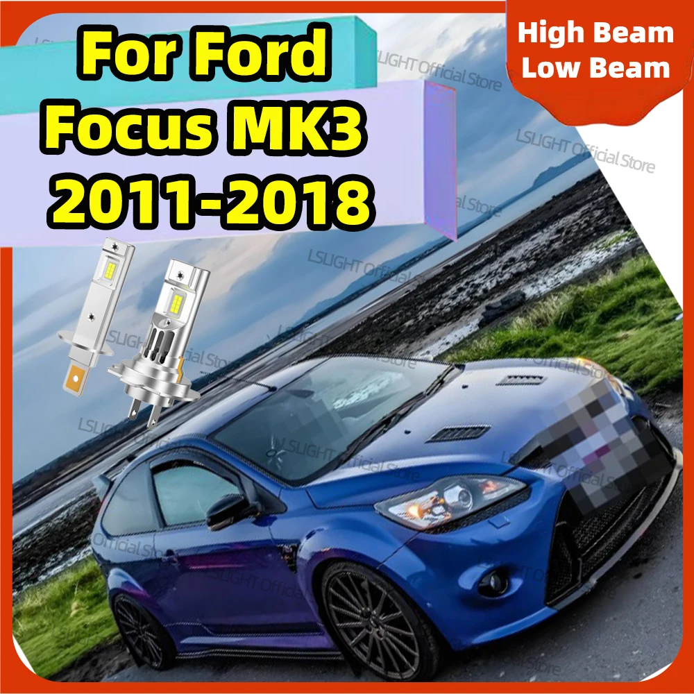 

2/4 шт. Автомобильные передние дальние ближние фары 30000LM 12V для Ford Focus MK3 2011 2012 2013 2014 2015 2016 2017 2018 Автомобильные лампы для фар 6000K