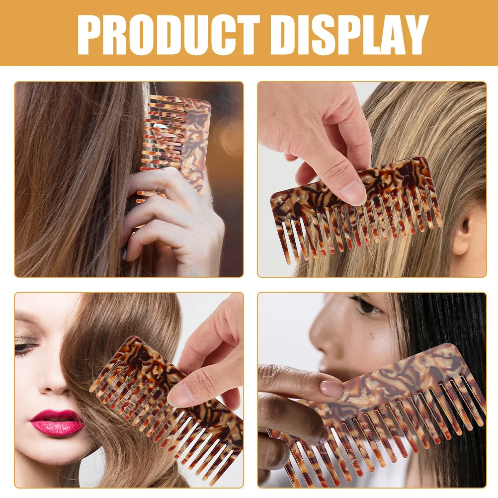 2 قطعة أمشاط خلات السفر المدمجة مكافحة ساكنة وفك تشابك الشعر للعناية بالشعر الرطب المجعد مجموعة مشط الشعر أمشاط الأسنان للنساء