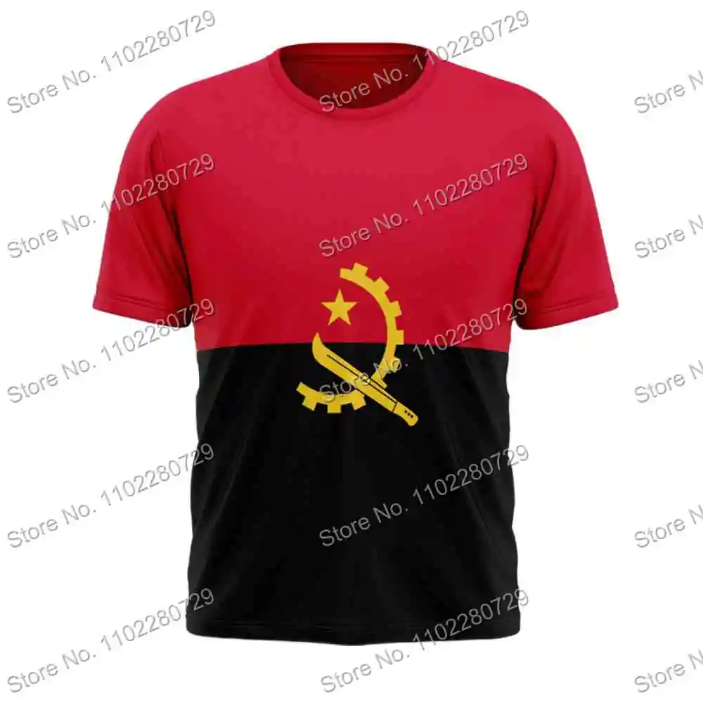 Summer Angola Flag Jersey Custom Name T Shirt Men Outdoor Shirts Football Fans Tech Tee Running Clothing Training Tops Jersey