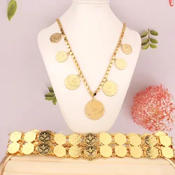 Women Jewelry Set Arabian Wedding Jewelry Women Necklace Earrings Pendant Bridal Ring Gold Plated Elegant Womens Neckla