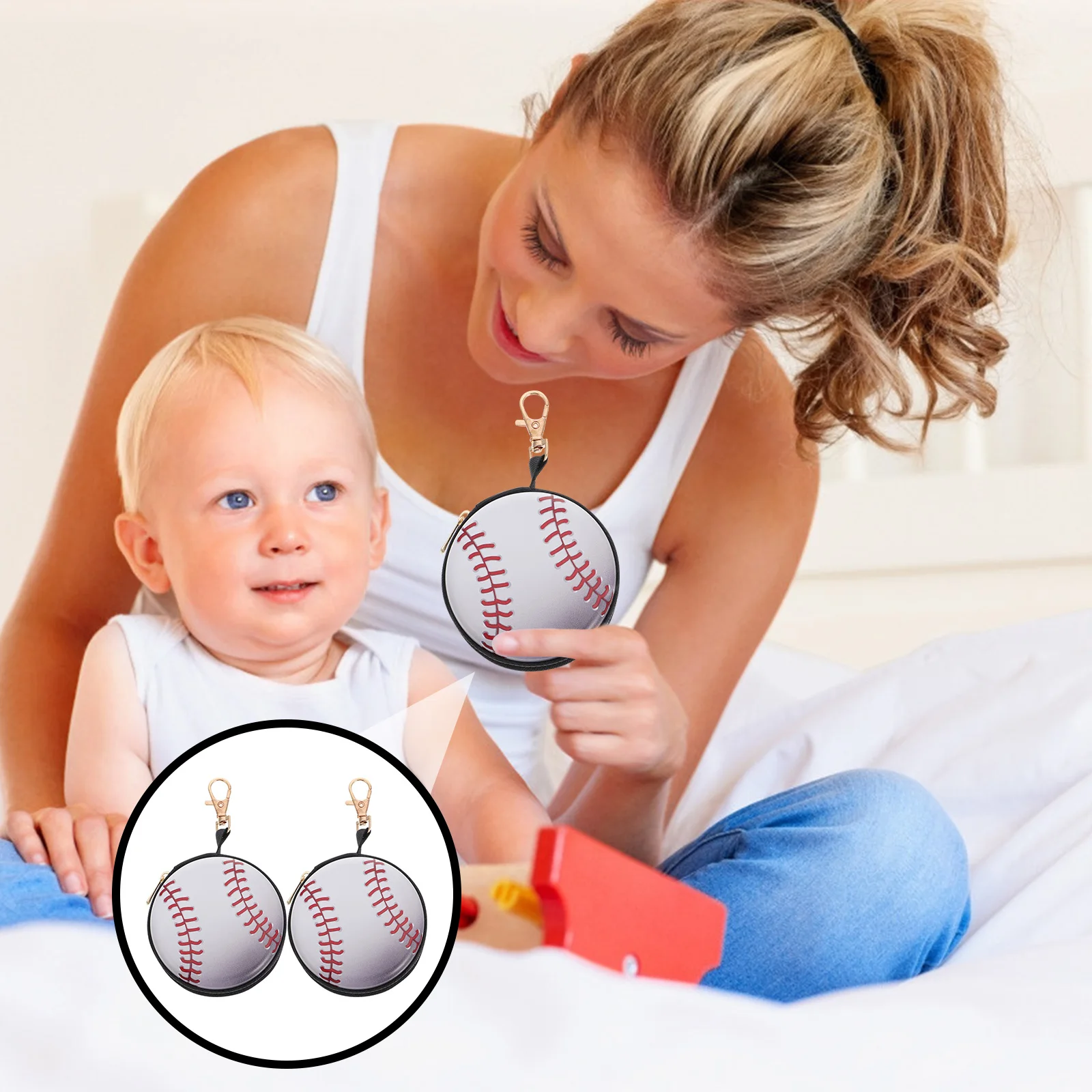 

2Pcs Cartoon Coin Purse Tinplate Change Purse Mini Wallet Small Zipper Case Compact Key Earphone Storage Small Wallet