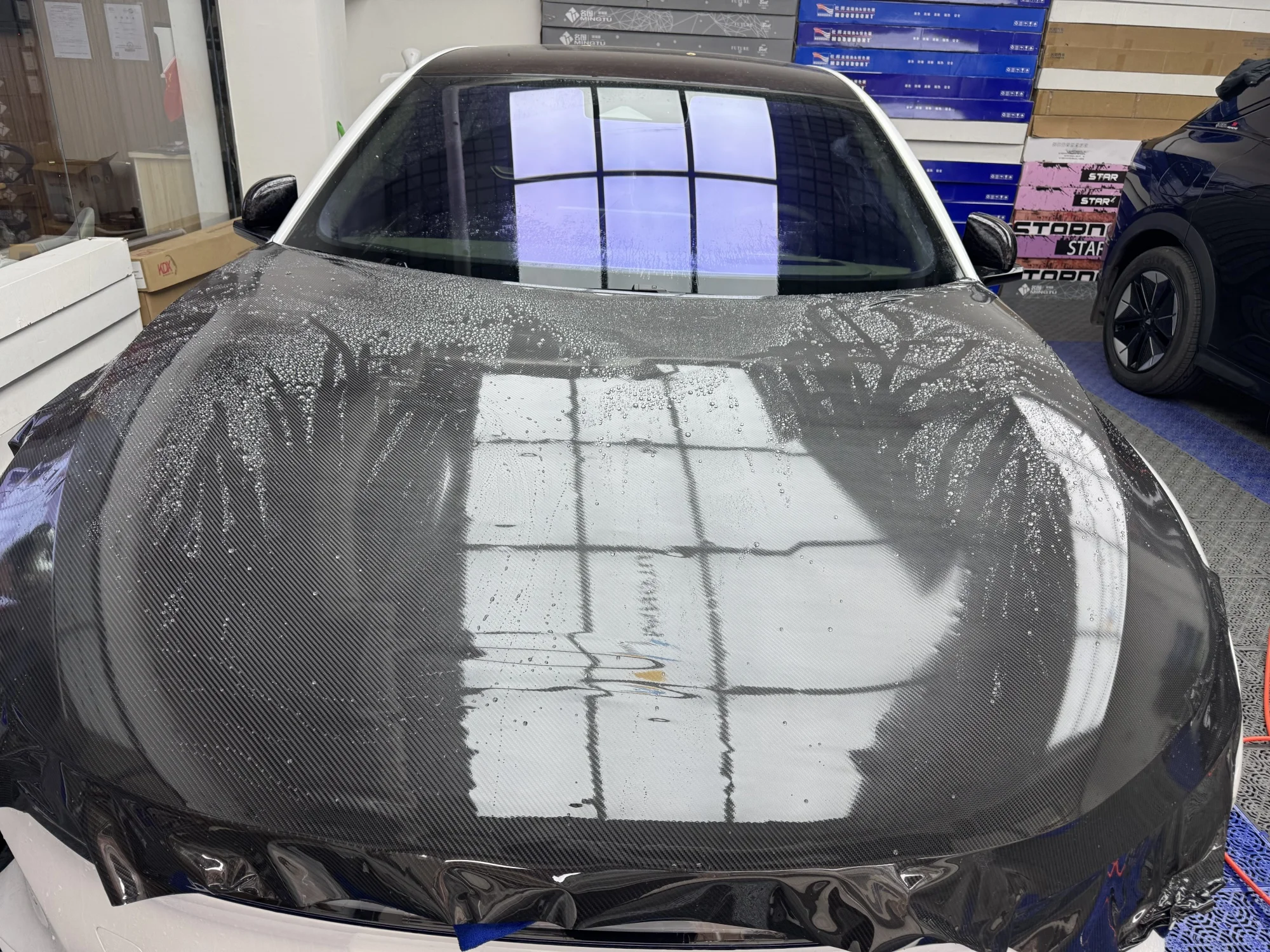 7.5mil TPU Carbon Fiber Vinyl Car Wrap Sticker Self-Healing Color-Changing UV Proof Anti-Scratch Body Paint Protective Film