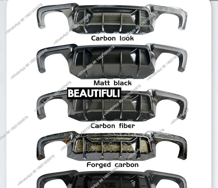 Auto Gloss Black ABS Customizable Material R Style Car Rear Bumpers Diffuser for 5 Series F10 F18 M5 MT 2010-20