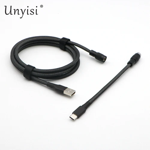 Cable Paracord y PET de doble manga USB-A a USB-C tipo C para teclado mecánico con aviador YC8.