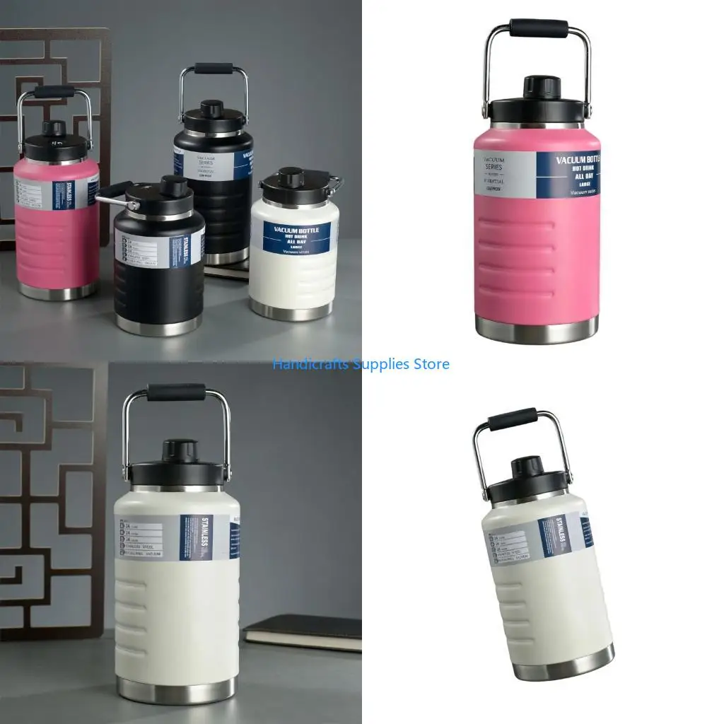 R1WA Top Opening Drink Bottle with Large Capacity, Portable Carry Handle and Screw Cap for Home and Office Beverage Use