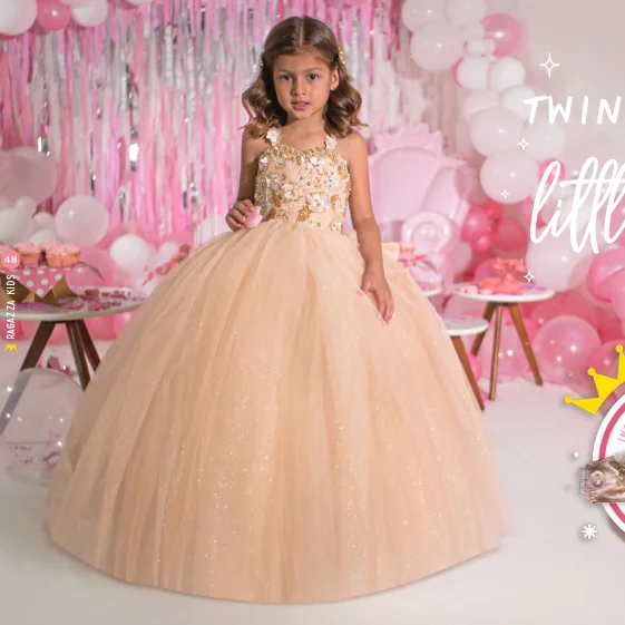 Champagne Mini Quinceanera Dresses Ball Gown Pearls Flower Girl Dresses For Weddings Mexican Pageant Dresses Baby Customized