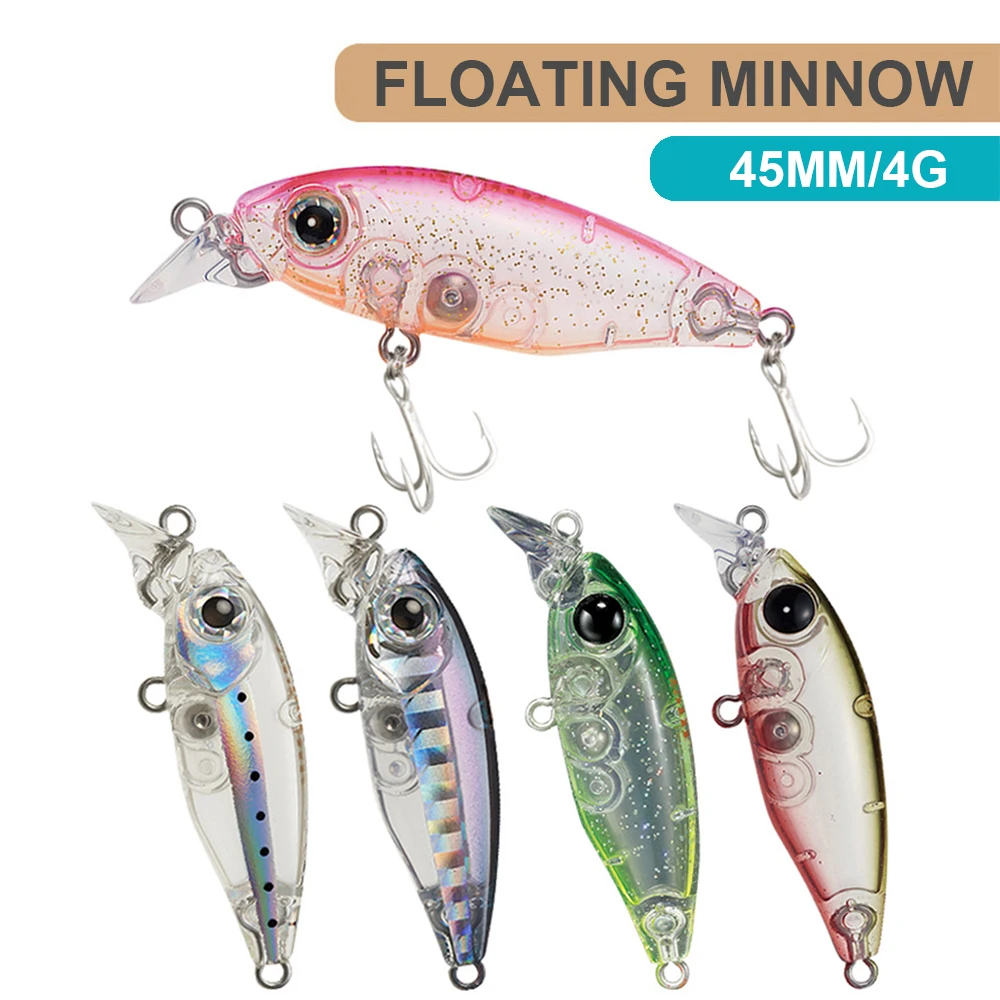 4.5cm 4g Fishing Lure Micro Minnow Wobbler Floating Artificial Hard Bait Jerkbait Small Size Stream Bait For Trout Bass MN646