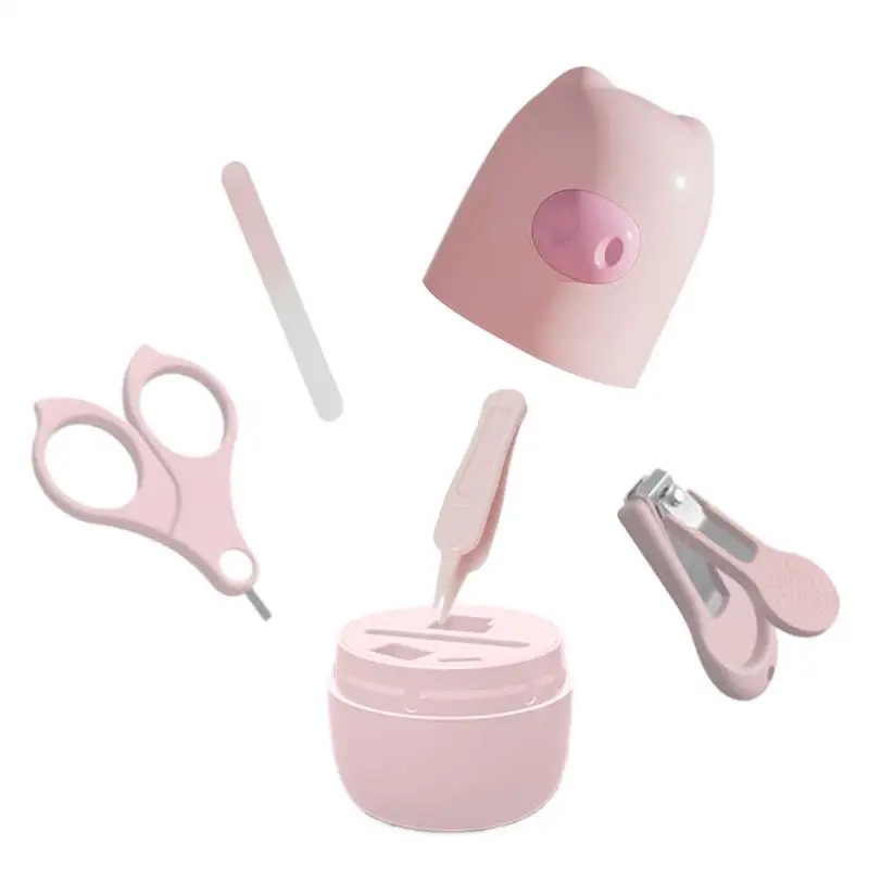 Baby Nail File and Tweezer with Storage Box Baby Nail Kit Cute Cartoon Animal Baby Fingernail Clippers Baby Nail Clipper Scissor