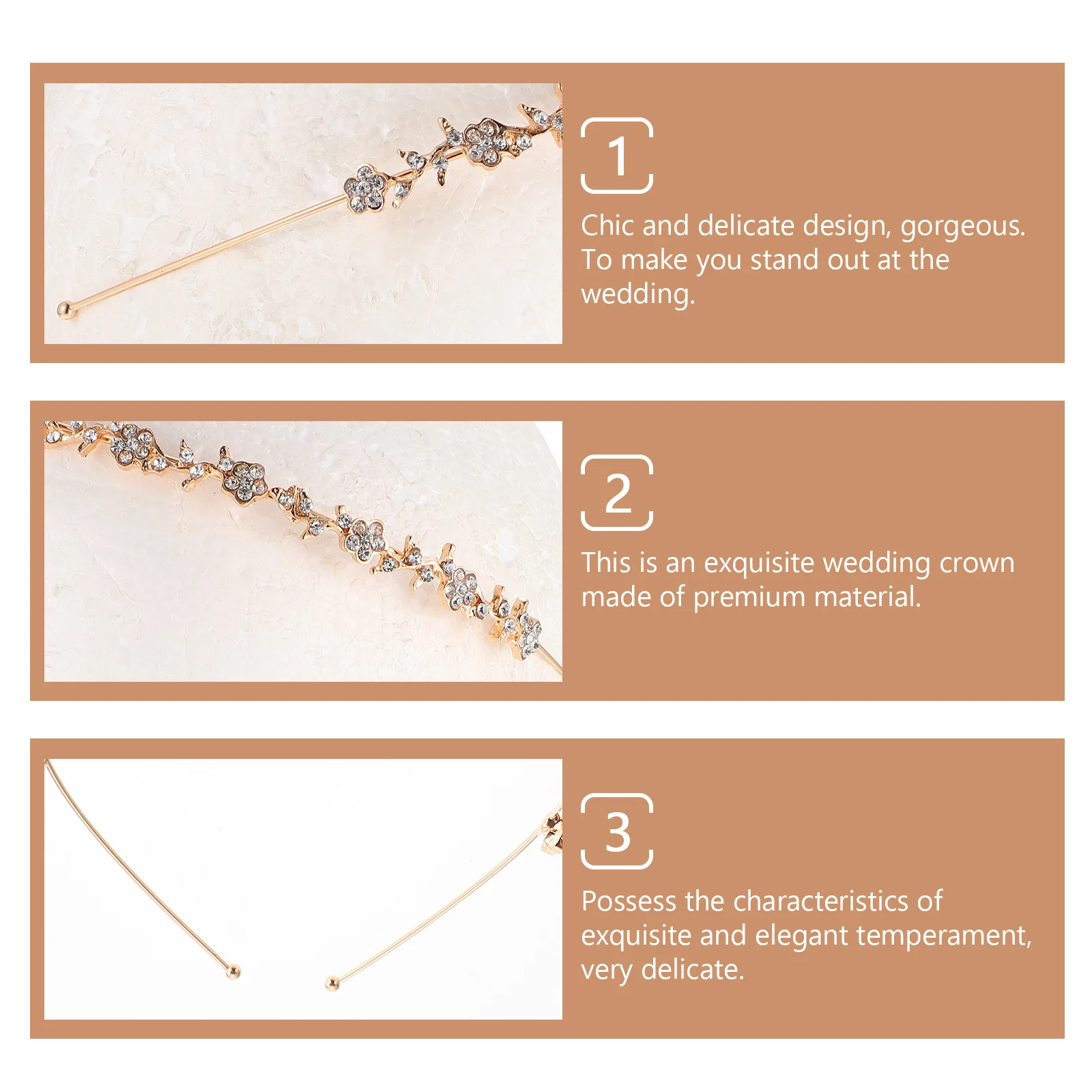 Diadema de flores para novia, corona elegante de aleación de diamantes de imitación, Tiara de boda hecha a mano, decoración para el cabello para banquete, graduación, accesorios de cumpleaños