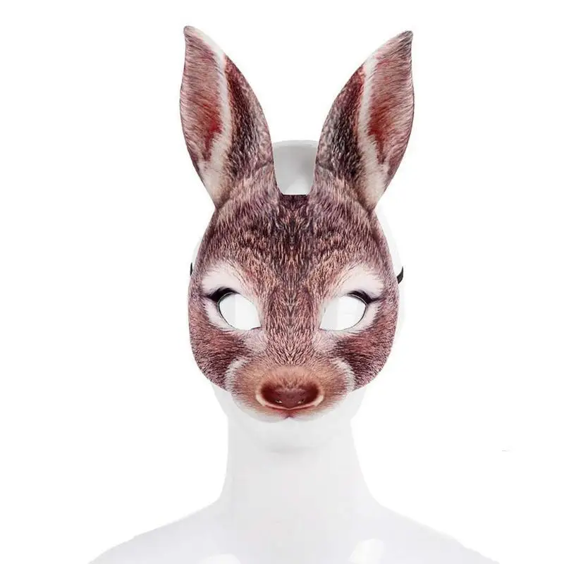 39BD Cosplay Bunny Masks Masquerade Party Ball Easter Bunny Mask Half Face Mask