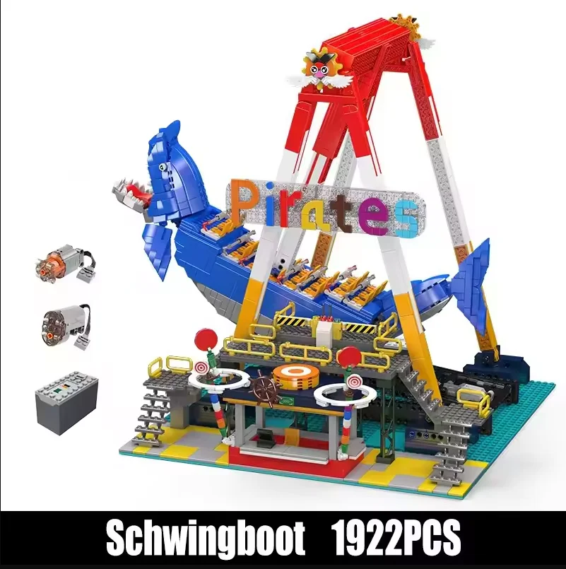 

Mould King 11017 Amusement Park Toys The Motorized Shark Pirate Ship Building Block Assembly Ship Brick Set Kids Christmas Gifts