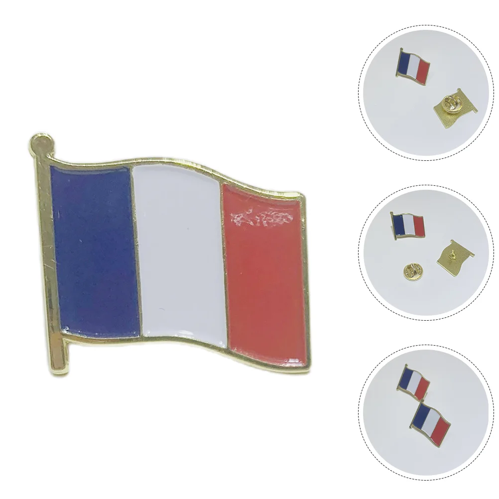 

20 Pcs French Flag Brooch Black Corsage Wristlet Smart Wristband Rhinestones Stitch Badge Reel Pin Iron Country Pins Lapel