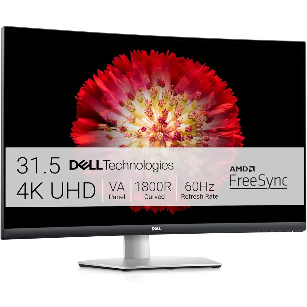 32 Inch Curved 4K UHD (3840 x 2160), VA Ultra-Thin Bezel Monitor, 60Hz, 4MS Response Time, 90% DCI-P3, 99% sRGB