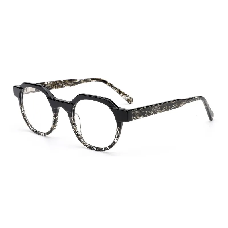 

New Oval Full-frame Flat Light Glasses for Women with Personalized Spliced Material Myopia Optical Frame